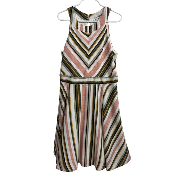 Knit Works Girls 14 Sleeveless Striped Fit & Flare Sundress - Picture 1 of 16